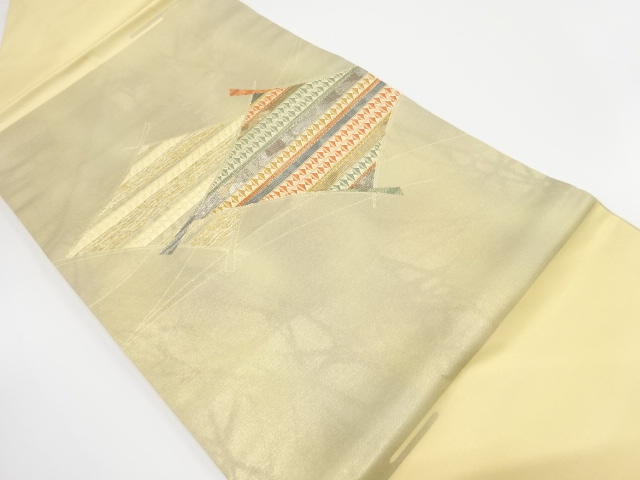 変わり織　菱模様織り出し　名古屋帯